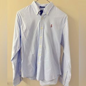 NWOT. Polo Ralph Lauren Slim Fit Button Down Top in Blue.